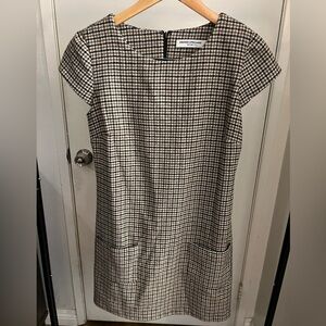 Amanda Uprichard Houndstooth Shift Dress with Pockets